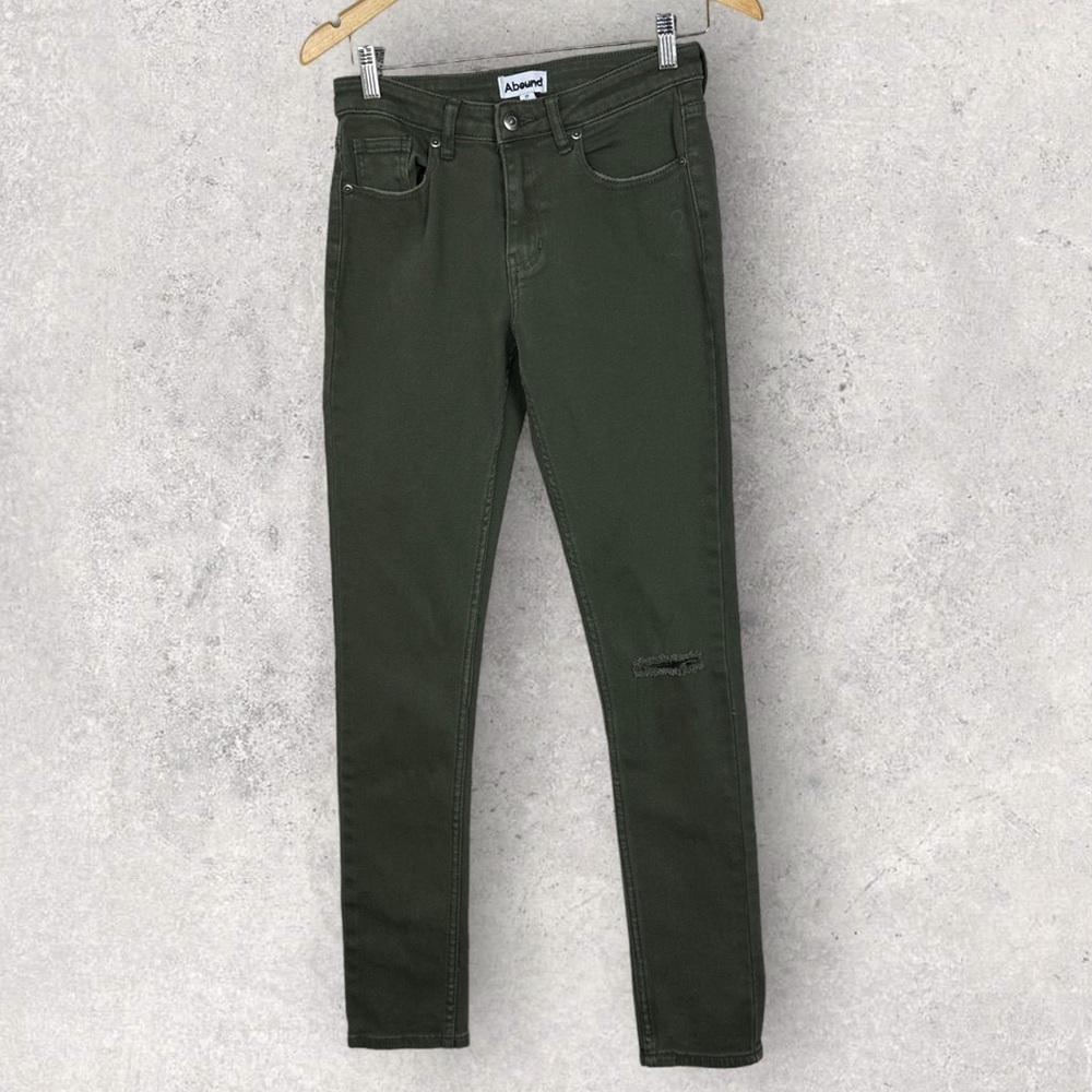 NEW Nordstrom Abound Green Denim Jeans Distressed‎ Size 29 From 2022 Mid Rise